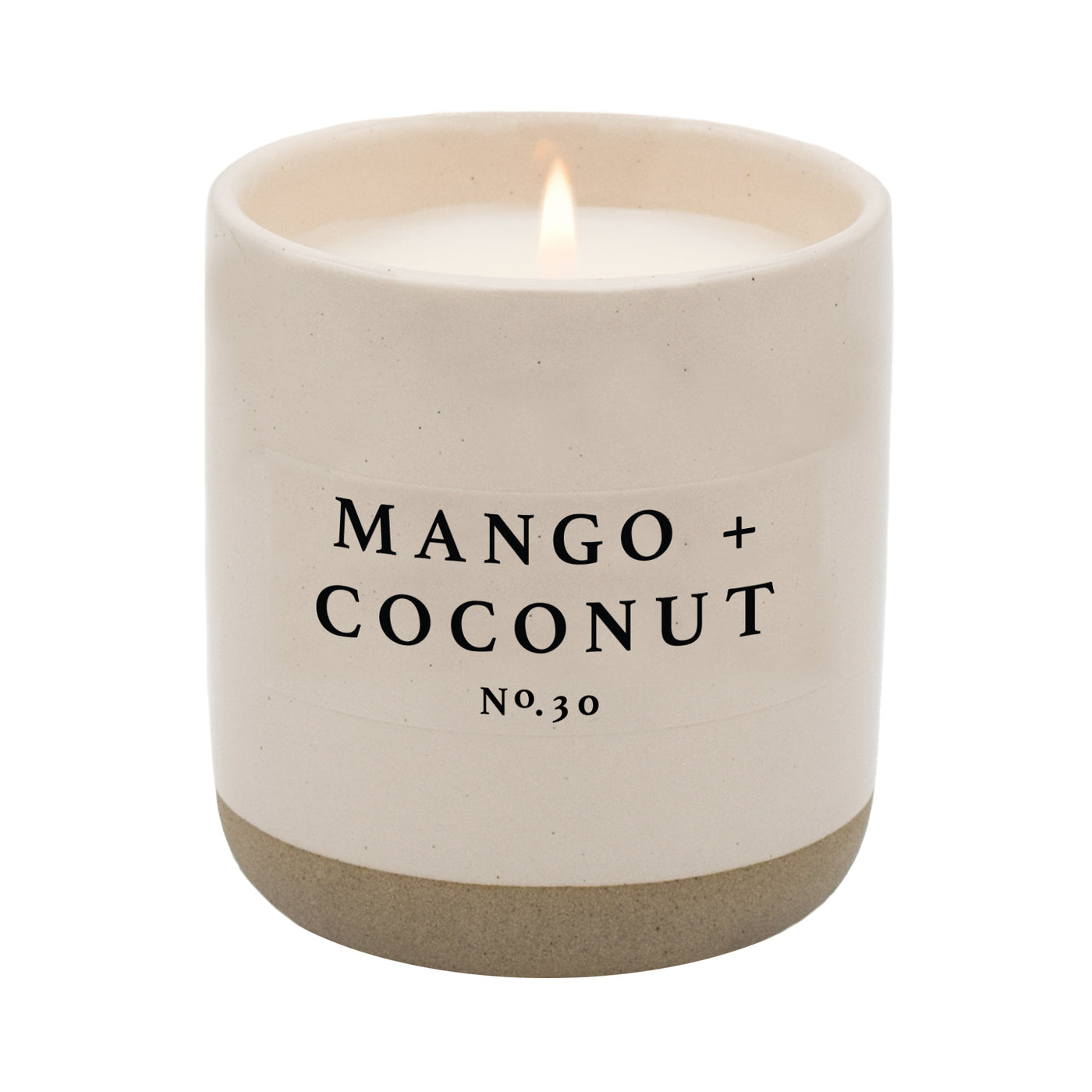 Mango and Coconut Soy Candle - Cream Stoneware Jar - 12 oz