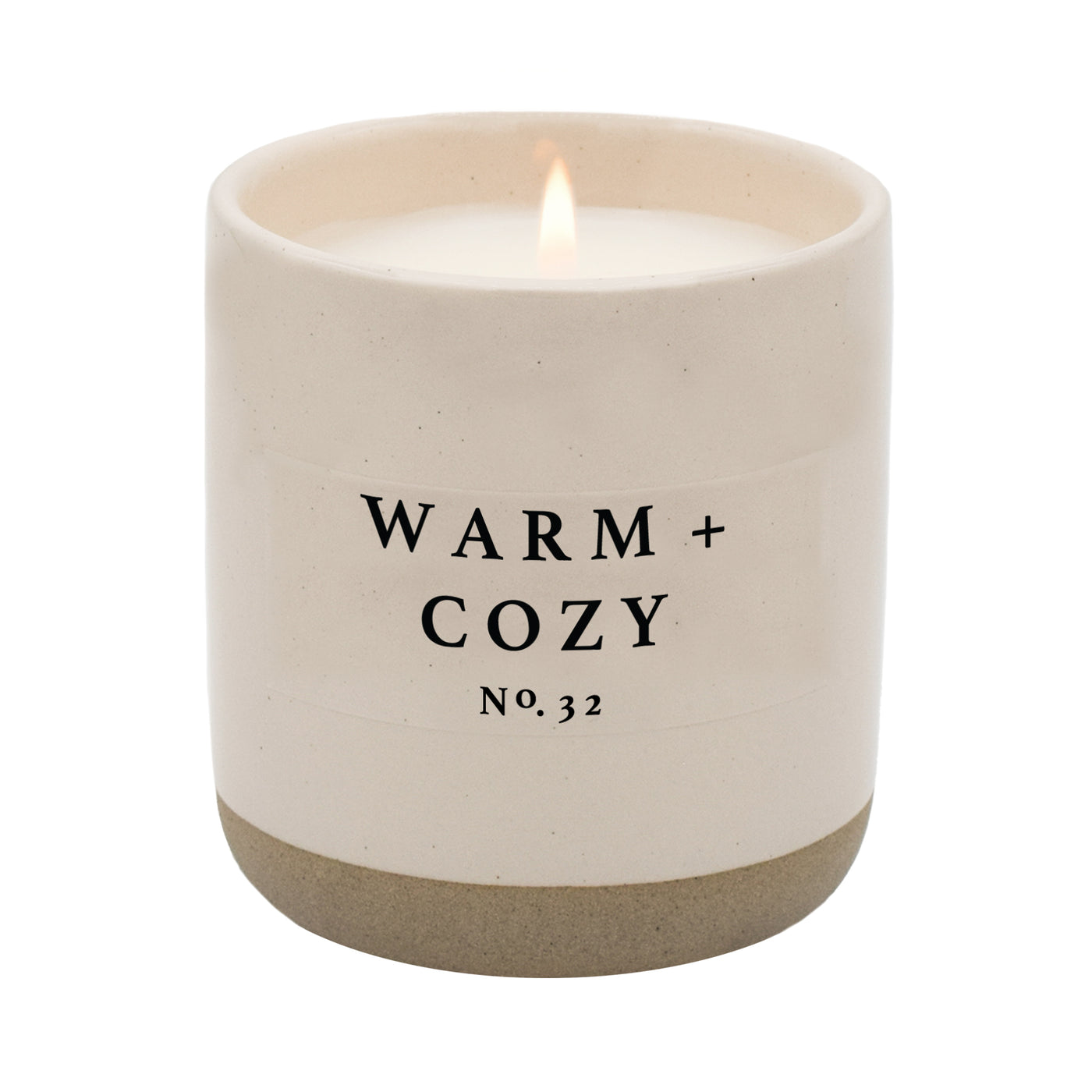 Warm and Cozy Soy Candle - Cream Stoneware Jar - 12 oz