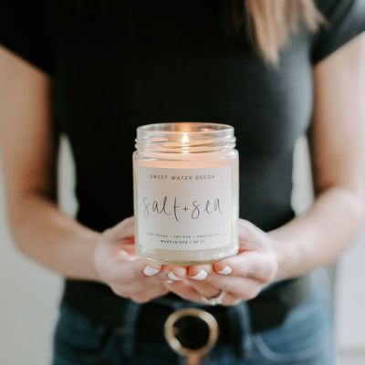 Salt and Sea Soy Candle - Clear Jar - 9 oz