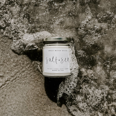 Salt and Sea Soy Candle - Clear Jar - 9 oz