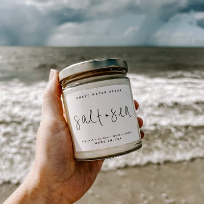 Salt and Sea Soy Candle - Clear Jar - 9 oz