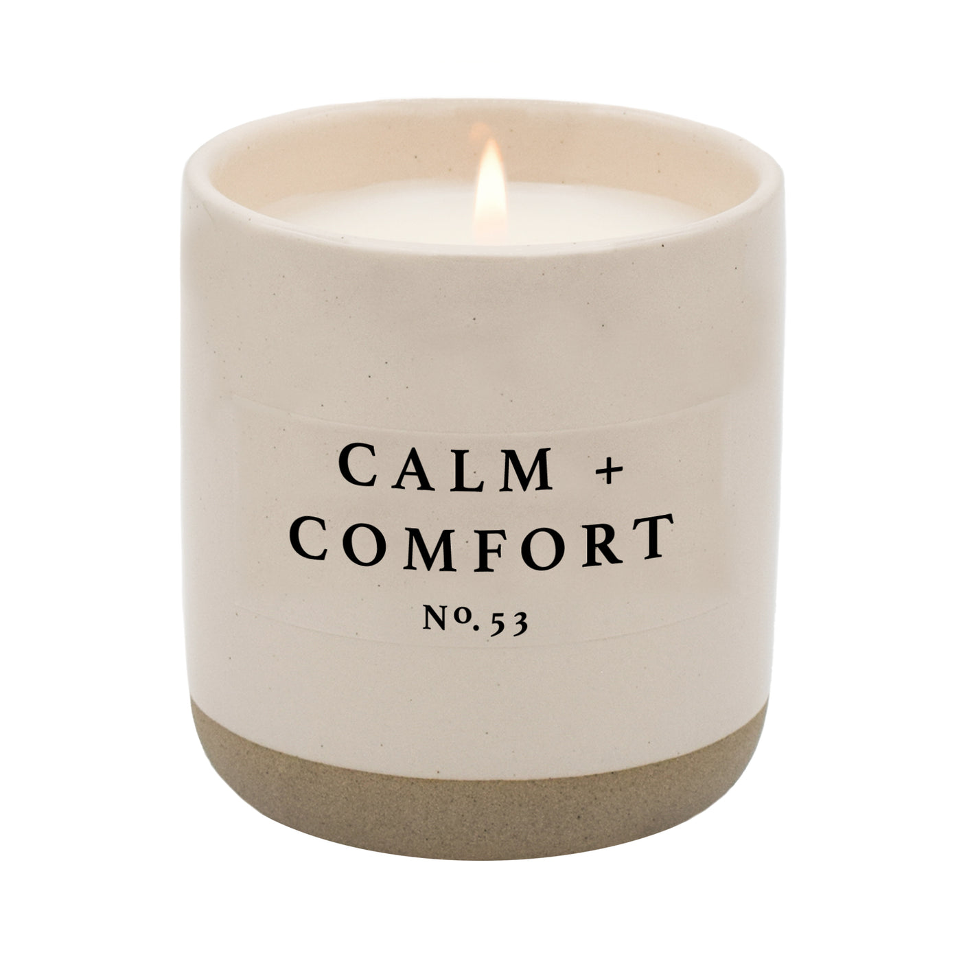 Calm and Comfort Soy Candle - Cream Stoneware Jar - 12 oz