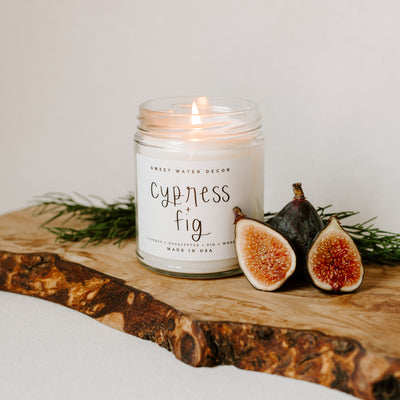 Cypress and Fig Soy Candle - Clear Jar - 9 oz