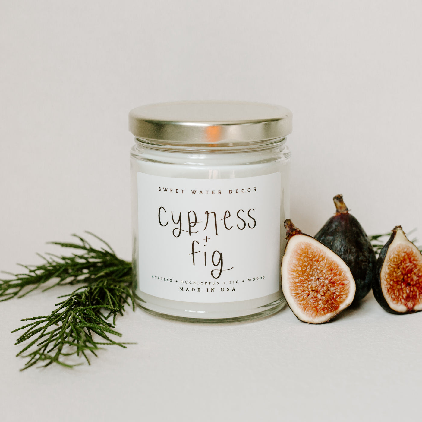 Cypress and Fig Soy Candle - Clear Jar - 9 oz