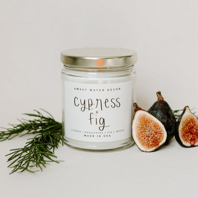 Cypress and Fig Soy Candle - Clear Jar - 9 oz