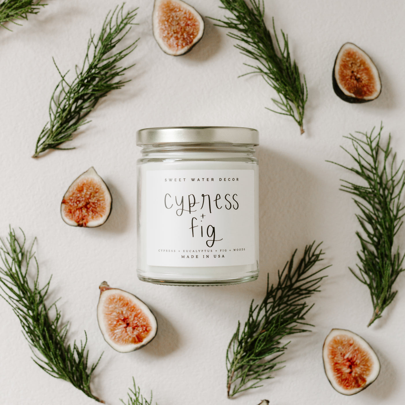 Cypress and Fig Soy Candle - Clear Jar - 9 oz