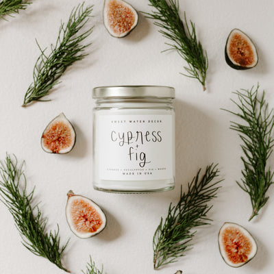 Cypress and Fig Soy Candle - Clear Jar - 9 oz