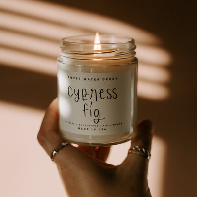 Cypress and Fig Soy Candle - Clear Jar - 9 oz
