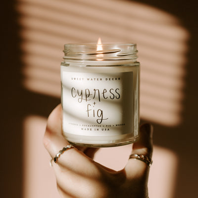 Cypress and Fig Soy Candle - Clear Jar - 9 oz