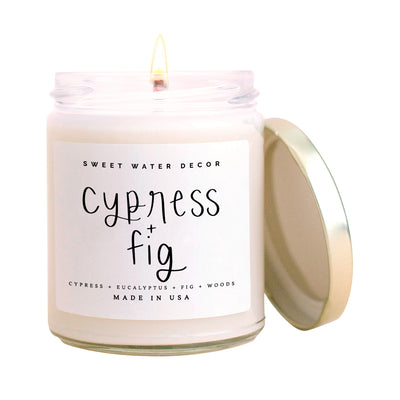 Cypress and Fig Soy Candle - Clear Jar - 9 oz