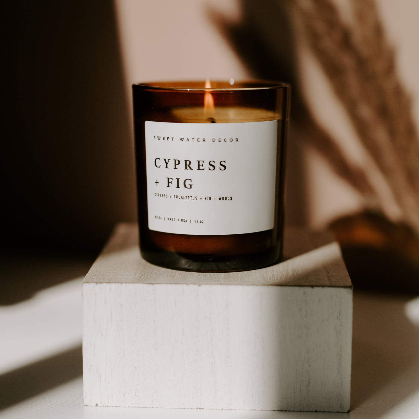 Cypress and Fig Soy Candle - Amber Jar - 11 oz
