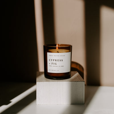 Cypress and Fig Soy Candle - Amber Jar - 11 oz