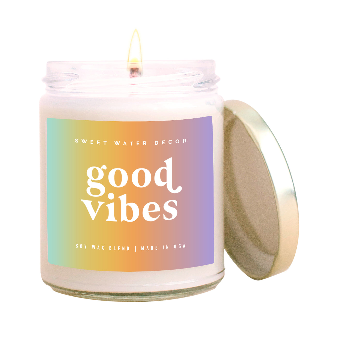 Good Vibes Soy Candle - Clear Jar - 9 oz