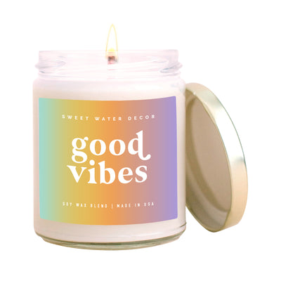Good Vibes Soy Candle - Clear Jar - 9 oz