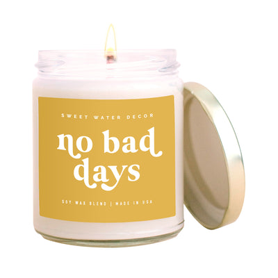 No Bad Days Soy Candle - Clear Jar - 9 oz