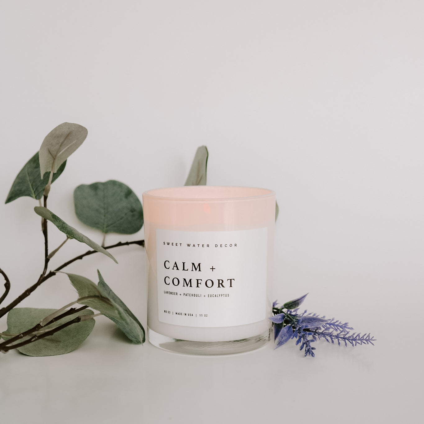 Calm and Comfort Soy Candle - White Jar - 11 oz