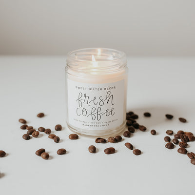 Fresh Coffee Soy Candle - Clear Jar - 9 oz