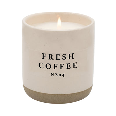 Fresh Coffee Soy Candle - Cream Stoneware Jar - 12 oz