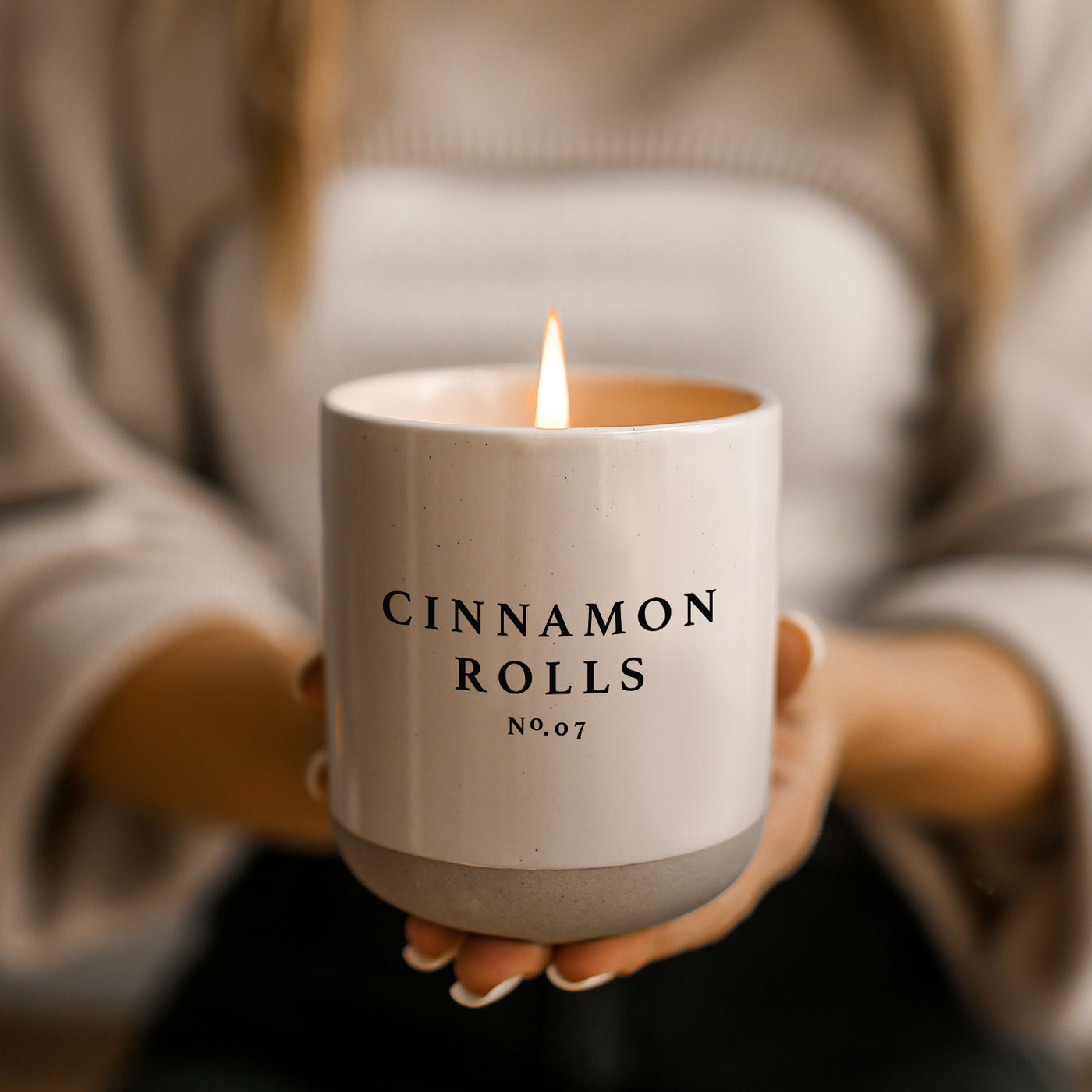 Cinnamon Rolls Soy Candle - Cream Stoneware Jar - 12 oz