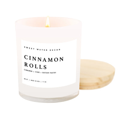 Cinnamon Rolls Soy Candle - White Jar - 11 oz