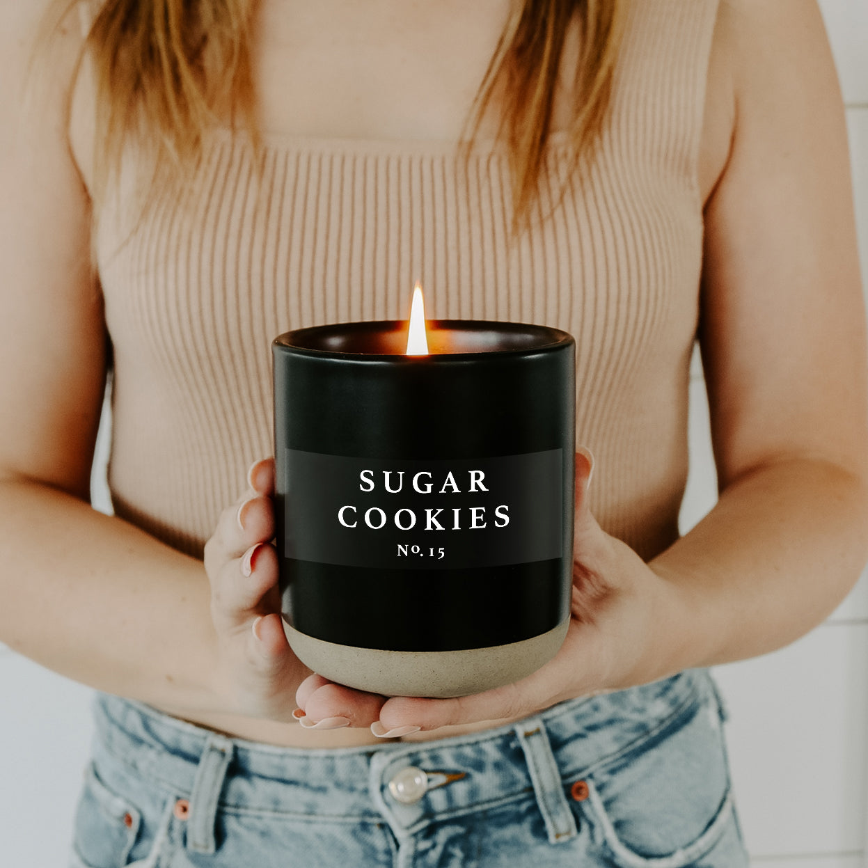 Sugar Cookies Soy Candle - Black Stoneware Jar - 12 oz