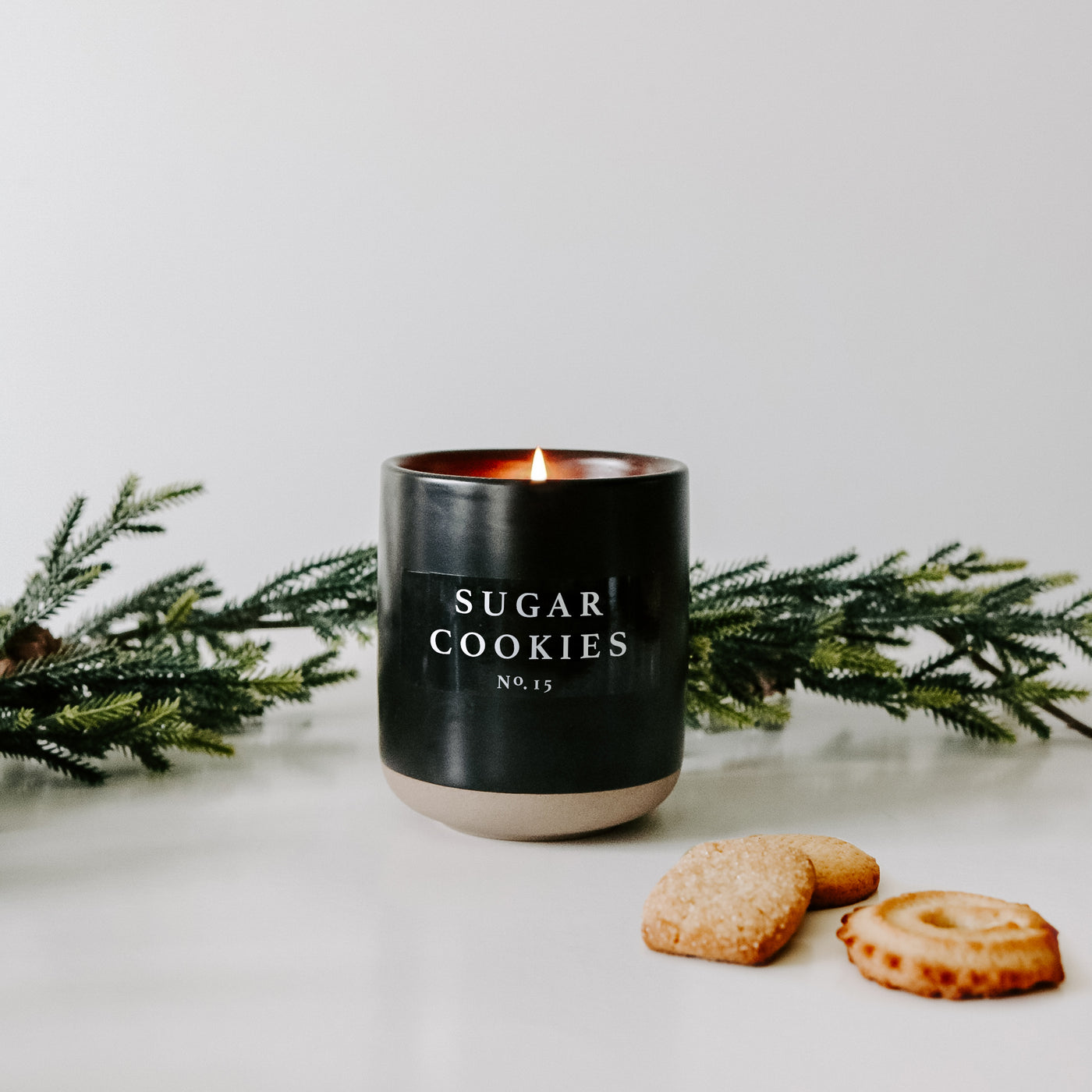 Sugar Cookies Soy Candle - Black Stoneware Jar - 12 oz