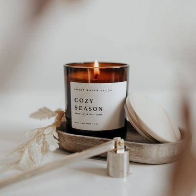 Cozy Season Soy Candle - Amber Jar - 11 oz