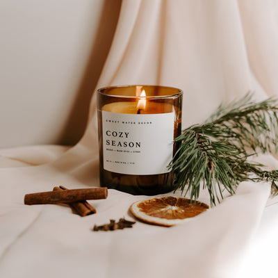 Cozy Season Soy Candle - Amber Jar - 11 oz