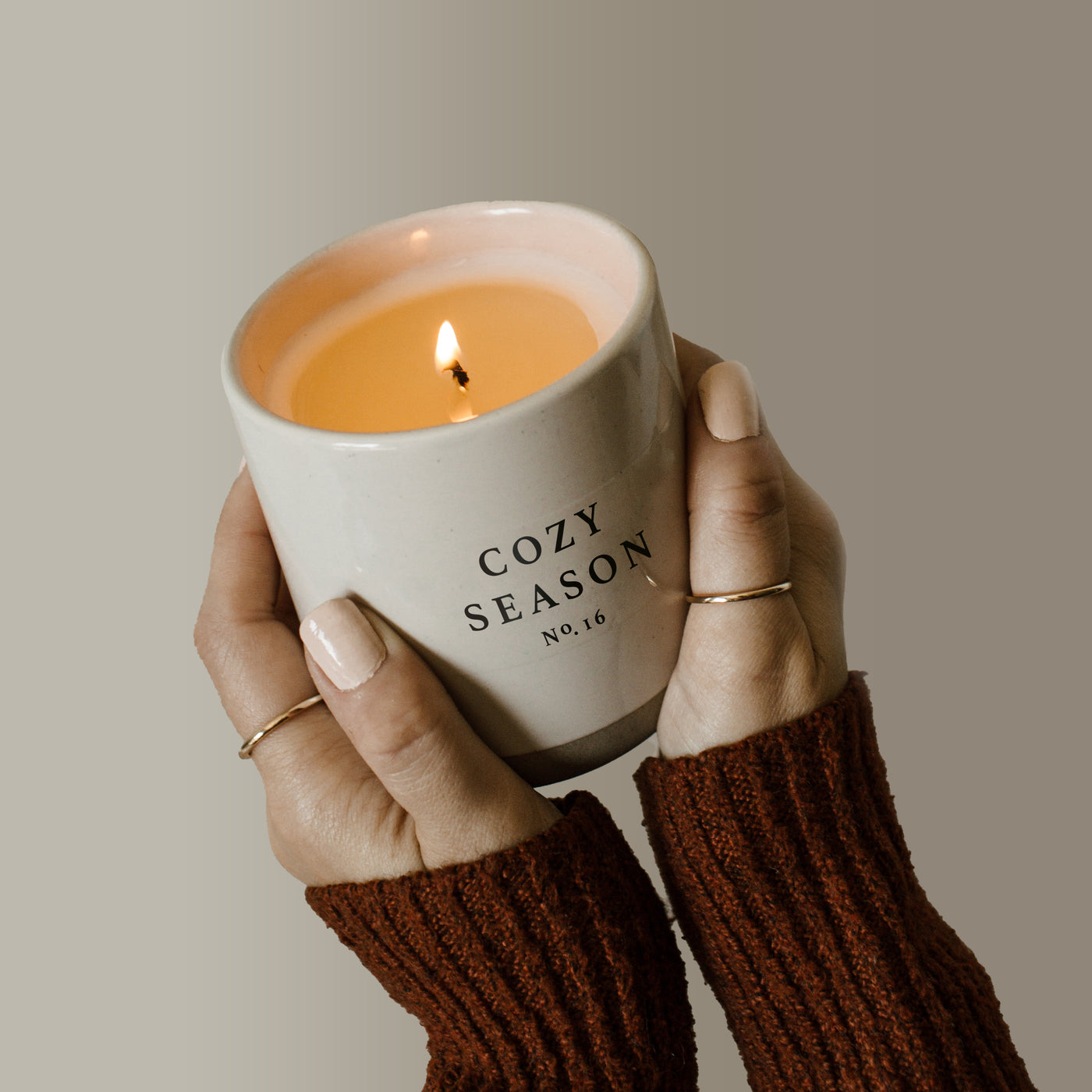 Cozy Season Soy Candle - Cream Stoneware Jar - 12 oz