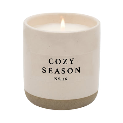 Cozy Season Soy Candle - Cream Stoneware Jar - 12 oz