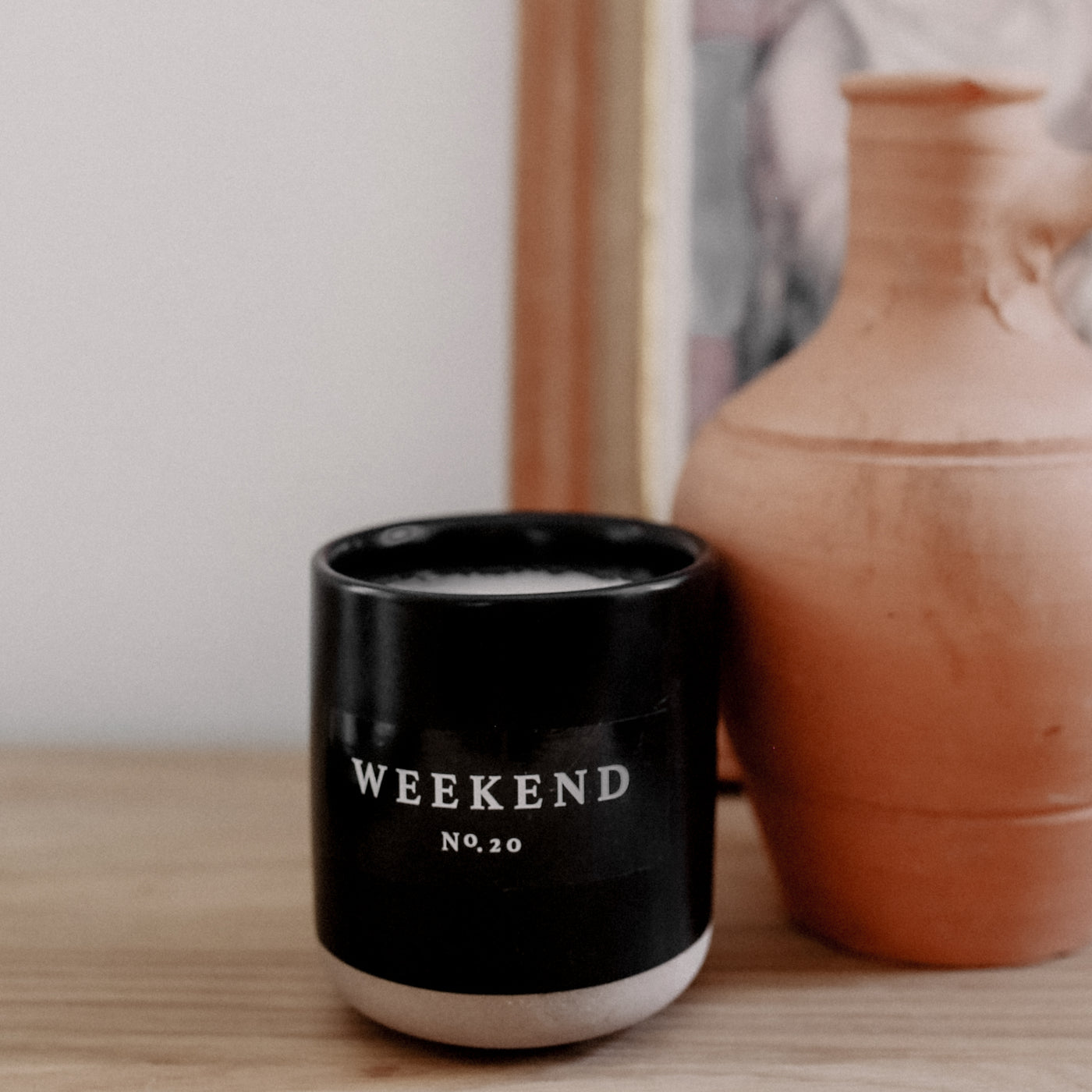 Weekend Soy Candle - Black Stoneware Jar - 12 oz