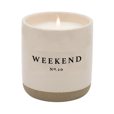 Weekend Soy Candle - Cream Stoneware Jar - 12 oz