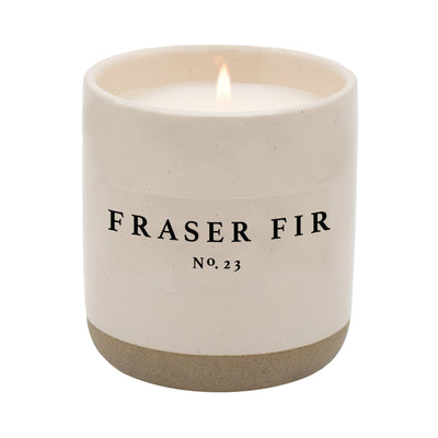 Fraser Fir Soy Candle - Cream Stoneware Jar - 12 oz