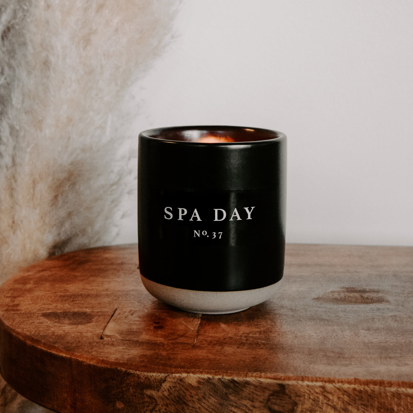 Spa Day Soy Candle - Black Stoneware Jar - 12 oz