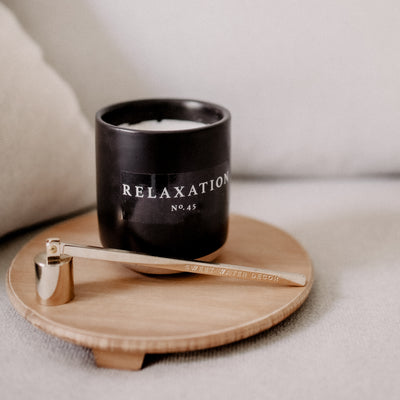 Relaxation Soy Candle - Black Stoneware Jar - 12 oz