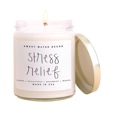 Stress Relief Soy Candle - Clear Jar - 9 oz