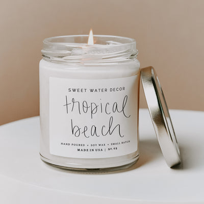 Tropical Beach Soy Candle - Clear Jar - 9 oz