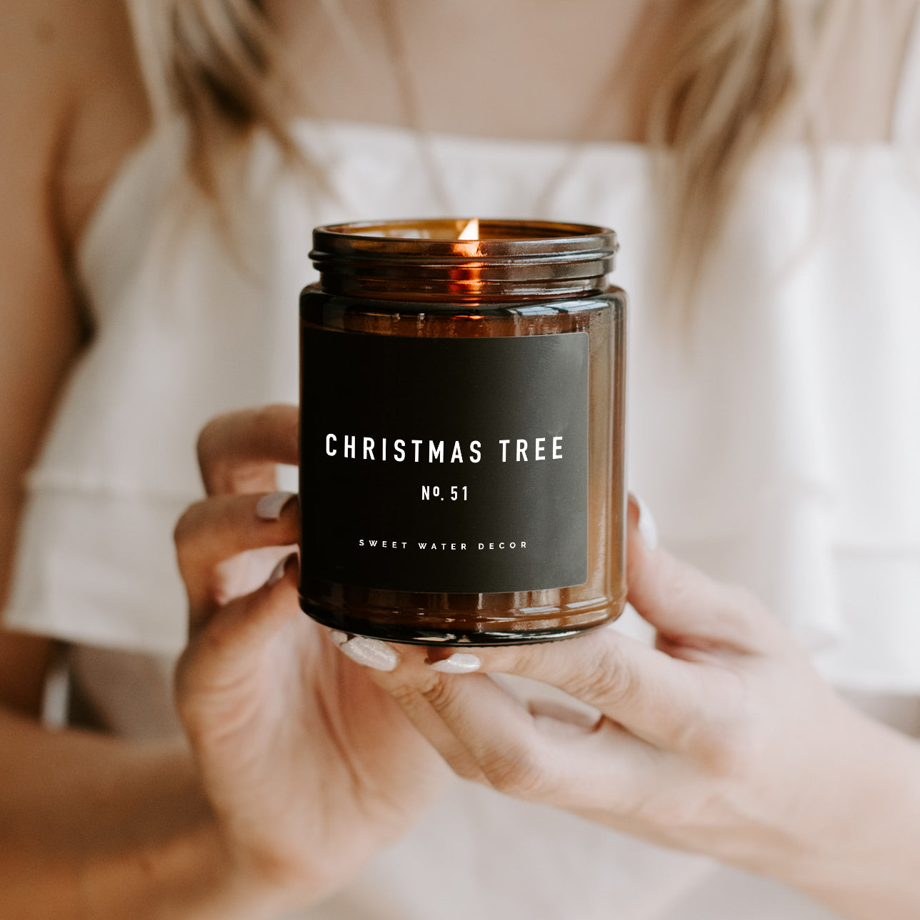 Christmas Tree Soy Candle - Amber Jar - 9 oz