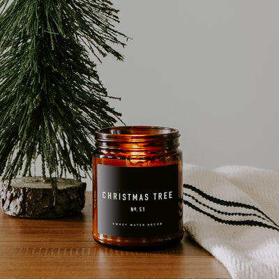 Christmas Tree Soy Candle - Amber Jar - 9 oz