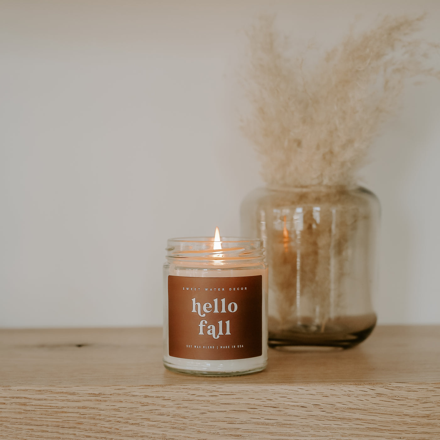 Hello Fall Soy Candle - Clear Jar - 9 oz