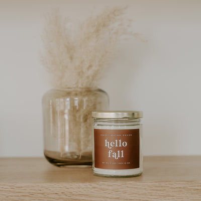 Hello Fall Soy Candle - Clear Jar - 9 oz