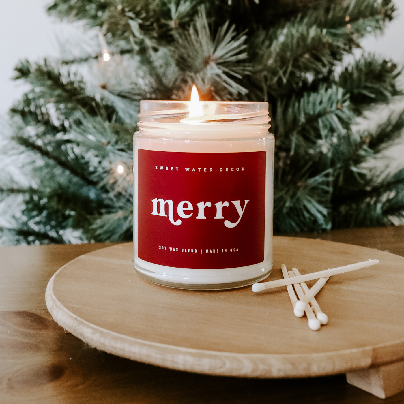 Merry Soy Candle - Clear Jar - 9 oz