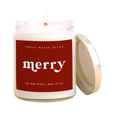 Merry Soy Candle - Clear Jar - 9 oz