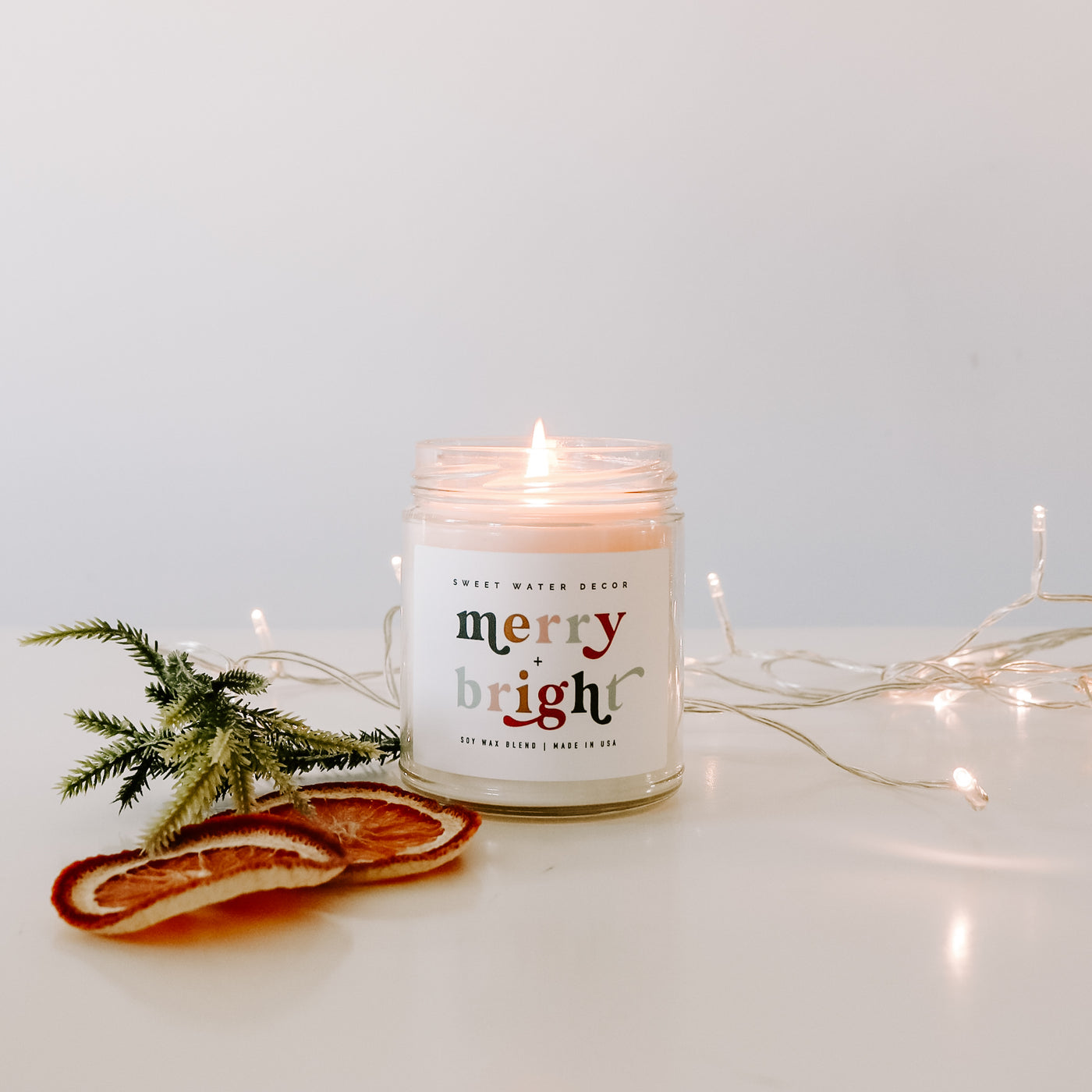 Merry and Bright Soy Candle - Clear Jar - 9 oz