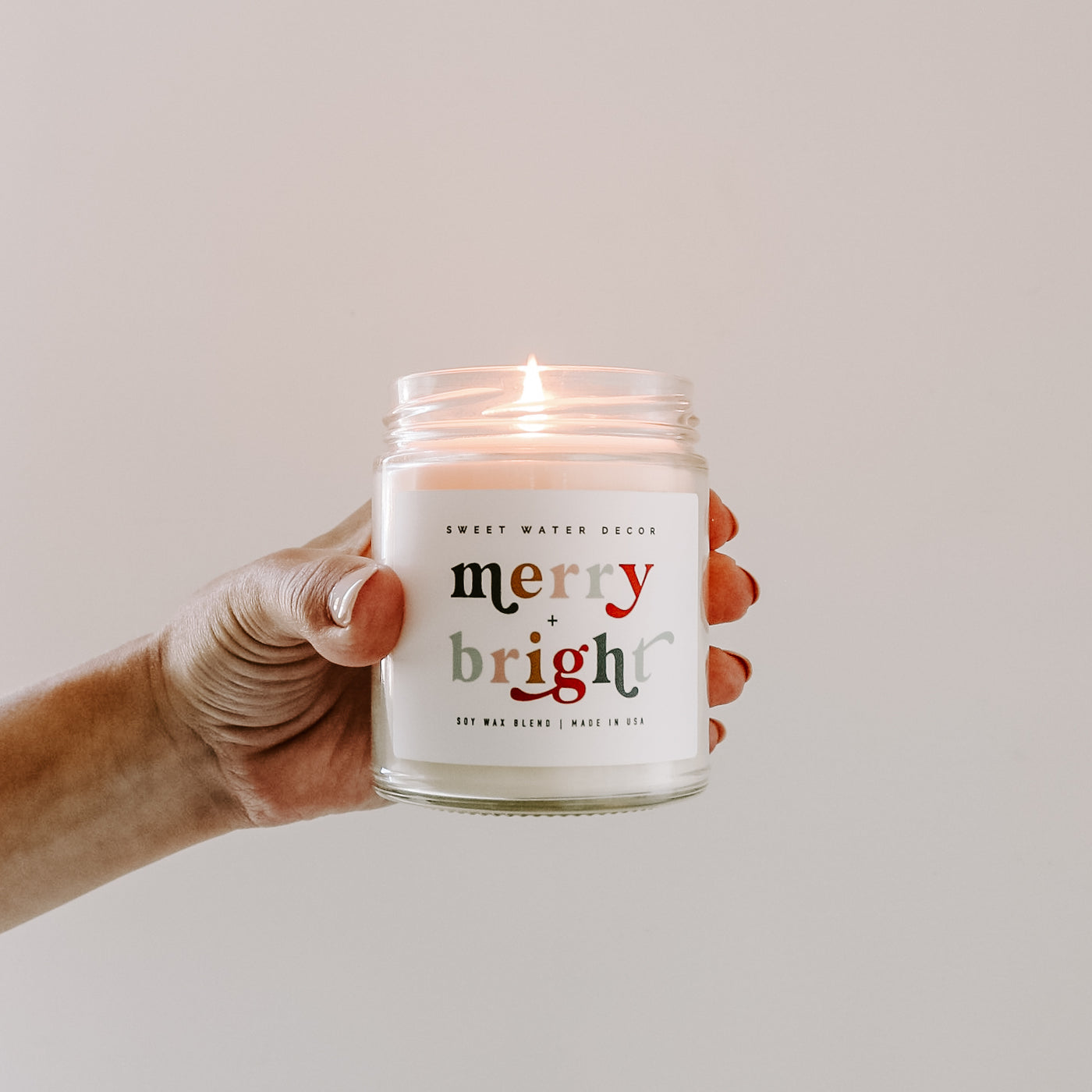 Merry and Bright Soy Candle - Clear Jar - 9 oz