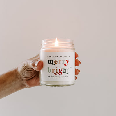 Merry and Bright Soy Candle - Clear Jar - 9 oz