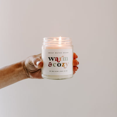 Warm and Cozy Soy Candle - Clear Jar - 9 oz