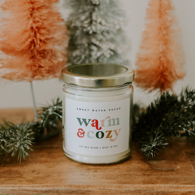 Warm and Cozy Soy Candle - Clear Jar - 9 oz