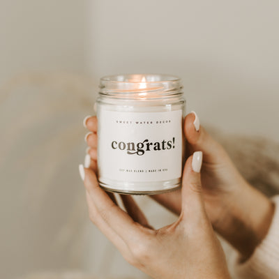 Congrats! Soy Candle - Clear Jar - 9 oz