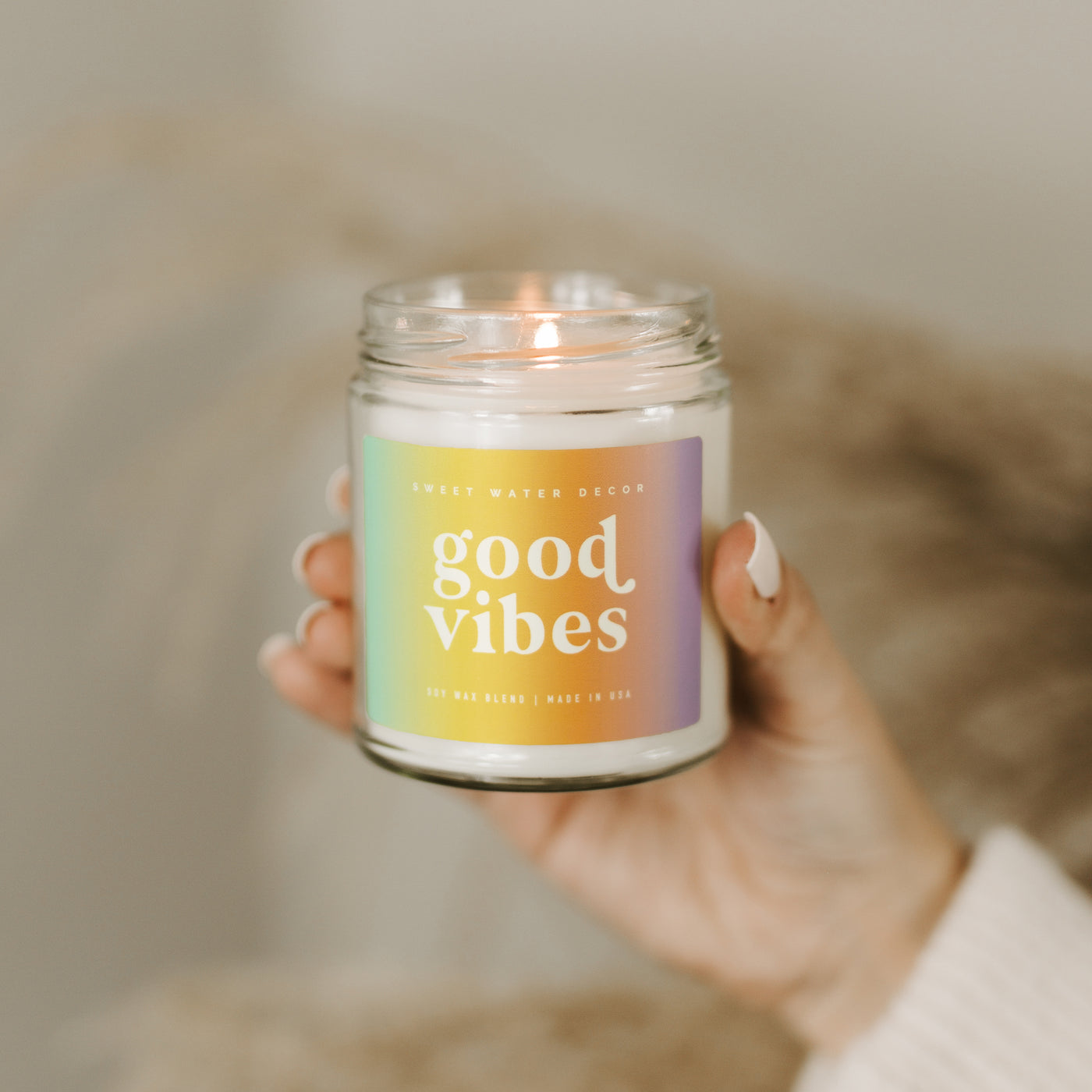 Good Vibes Soy Candle - Clear Jar - 9 oz